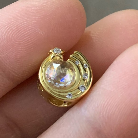 NWOT Gold Sparkling Shooting Star Charm Sterling Silver 925 - Picture 10 of 16